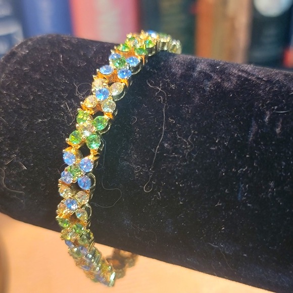 Vtg Joan Rivers Gold Vermeil Crystal Rhinestone XO Tennis Bracelet 7.5" Signed - Picture 10 of 15